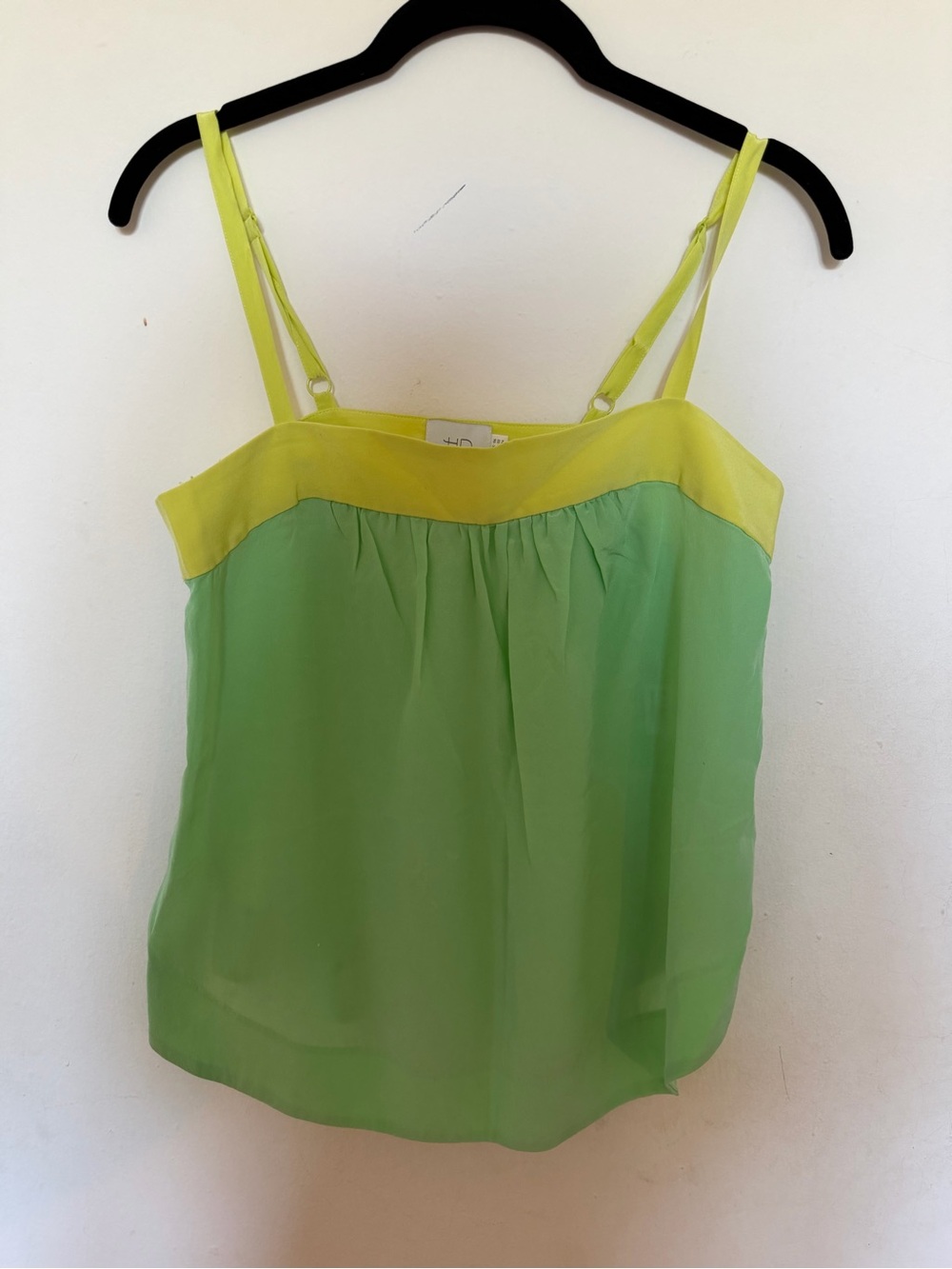 HD in Paris Light Green Camisole with Yellow Trim